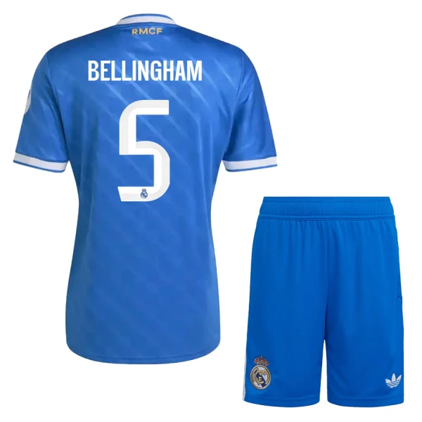Günstige Real Madrid Bellingham 5 Kindertrikot Ausweich 2025/26 Kurzarm Günstige Real Madrid Bellingham 5 Kindertrikot Ausweich 2025/26 Kurzarm