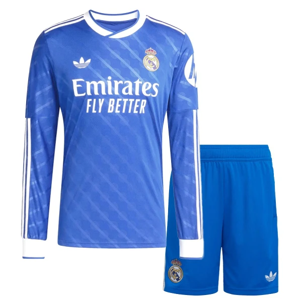 Günstige Real Madrid Kindertrikot Ausweich 2025/26 Langarm Günstige Real Madrid Kindertrikot Ausweich 2025/26 Langarm