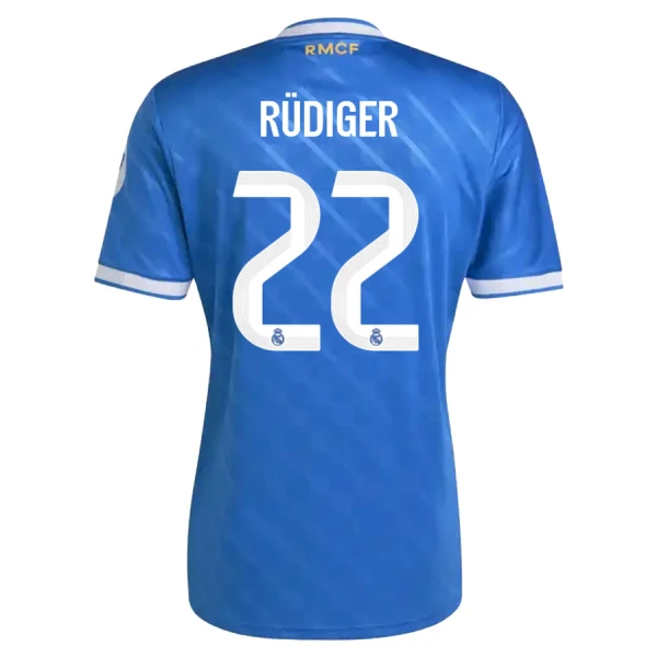 Günstige Real Madrid Rudiger 22 Herrentrikot Ausweich 2025/26 Kurzarm Günstige Real Madrid Rudiger 22 Herrentrikot Ausweich 2025/26 Kurzarm
