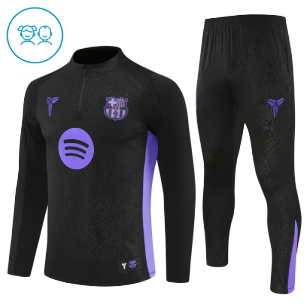 FC Barcelona Trainingspullover Kinder 2025/26 Viertelreißverschluss Schwarze FC Barcelona Trainingspullover Kinder 2025/26 Viertelreißverschluss Schwarze