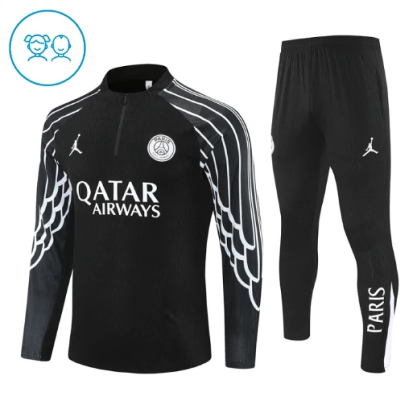 Paris Saint-Germain Trainingspullover Kinder 2025/26 Viertelreißverschluss Schwarze Paris Saint-Germain Trainingspullover Kinder 2025/26 Viertelreißverschluss Schwarze