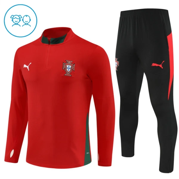 Portugal Trainingspullover Kinder 2025/26 Viertelreißverschluss Rote