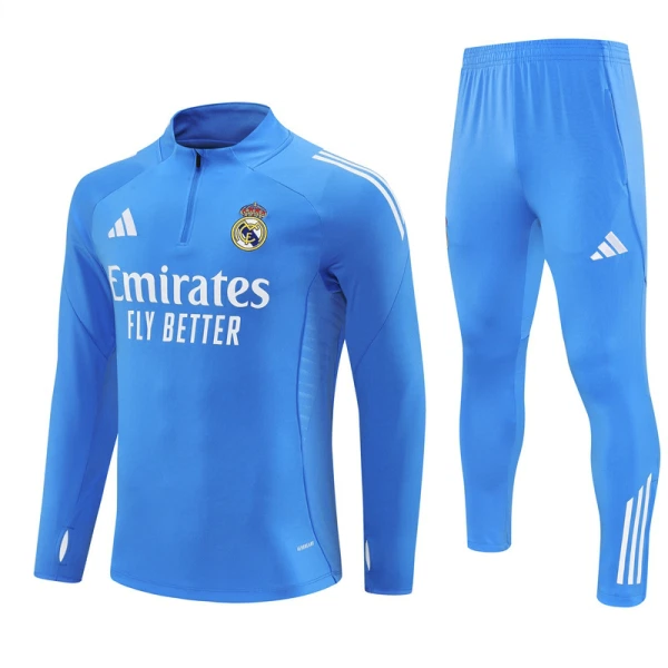Real Madrid Trainingspullover 2025/26 Viertelreißverschluss Blaue Real Madrid Trainingspullover 2025/26 Viertelreißverschluss Blaue