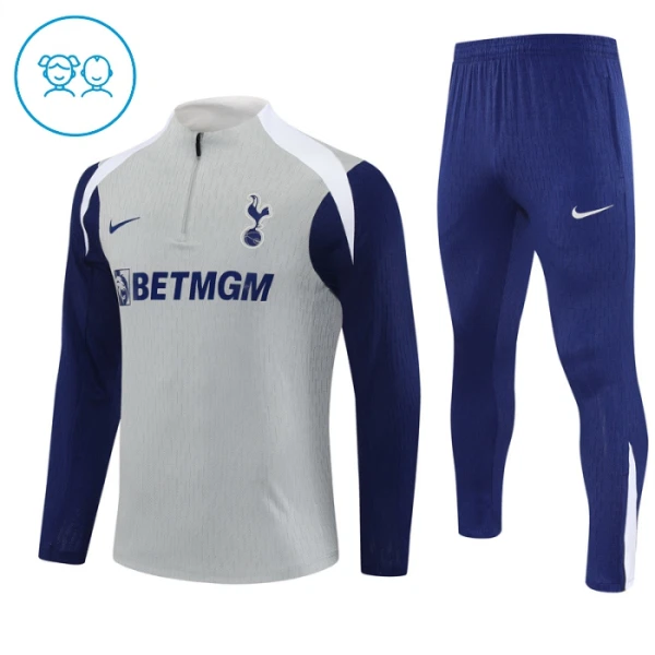 Tottenham Hotspur Trainingspullover Kinder 2025/26 Viertelreißverschluss Graue Tottenham Hotspur Trainingspullover Kinder 2025/26 Viertelreißverschluss Graue