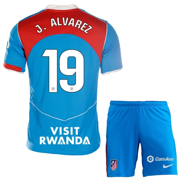 Günstige Atlético Madrid J. Alvarez 19 Kindertrikot Ausweich 2025/26 Kurzarm