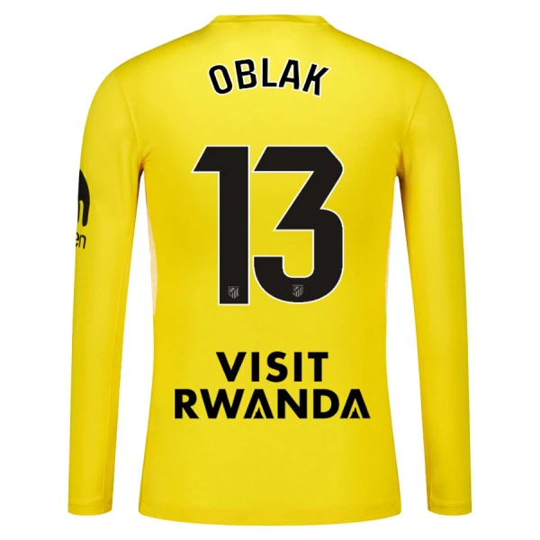 Günstige Atlético Madrid Oblak 13 Torwart Herrentrikot 2025/26 Langarm Gelbe Günstige Atlético Madrid Oblak 13 Torwart Herrentrikot 2025/26 Langarm Gelbe