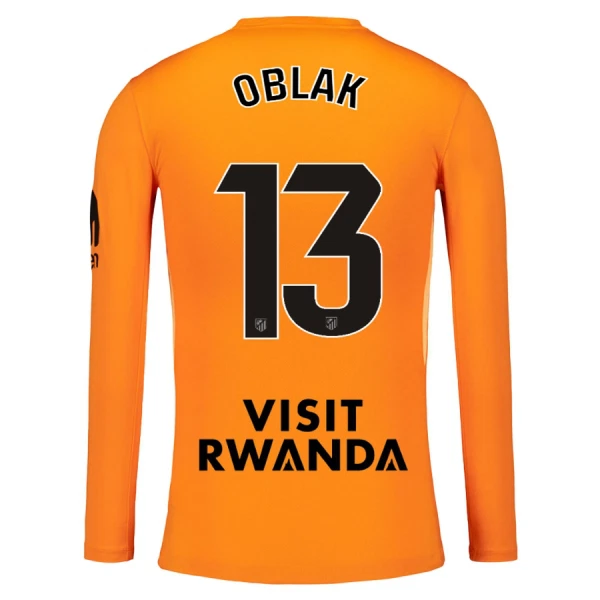 Günstige Atlético Madrid Oblak 13 Torwart Herrentrikot 2025/26 Langarm Orange