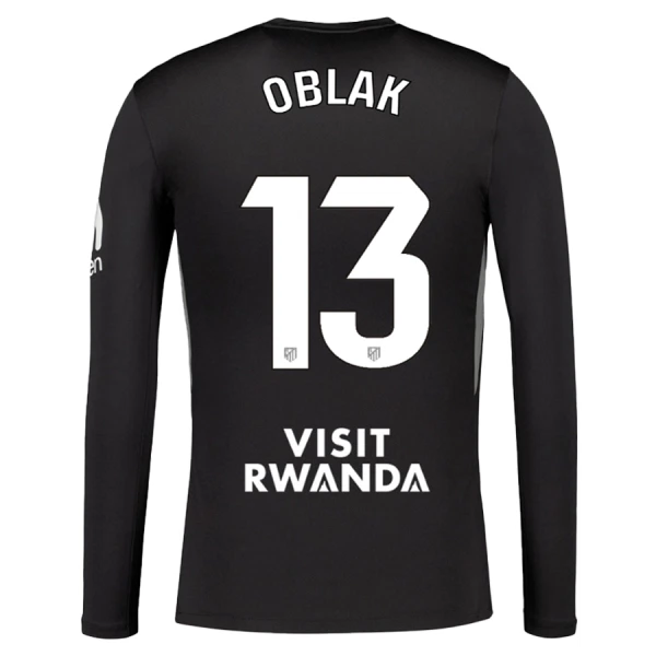 Günstige Atlético Madrid Oblak 13 Torwart Herrentrikot 2025/26 Langarm Schwarze Günstige Atlético Madrid Oblak 13 Torwart Herrentrikot 2025/26 Langarm Schwarze