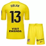 Günstige Atlético Madrid Oblak 13 Torwart Kindertrikot 2025/26 Kurzarm Gelbe