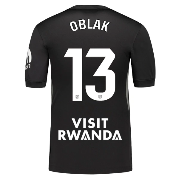Günstige Atlético Madrid Oblak 13 Torwart Kindertrikot 2025/26 Kurzarm Schwarze