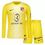 Günstige Atlético Madrid Torwart Kindertrikot 2025/26 Langarm Gelbe