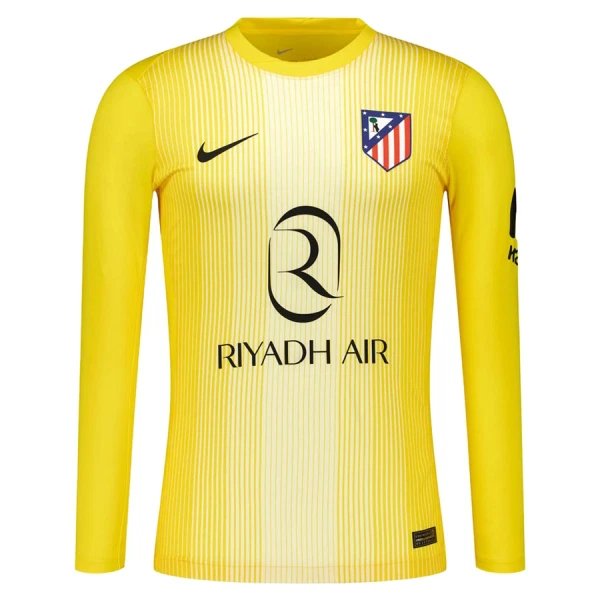 Günstige Atlético Madrid Torwart Kindertrikot 2025/26 Langarm Gelbe