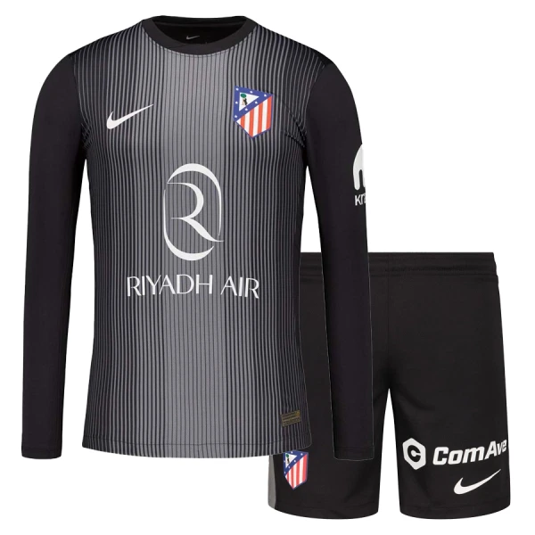 Günstige Atlético Madrid Torwart Kindertrikot 2025/26 Langarm Schwarze Günstige Atlético Madrid Torwart Kindertrikot 2025/26 Langarm Schwarze