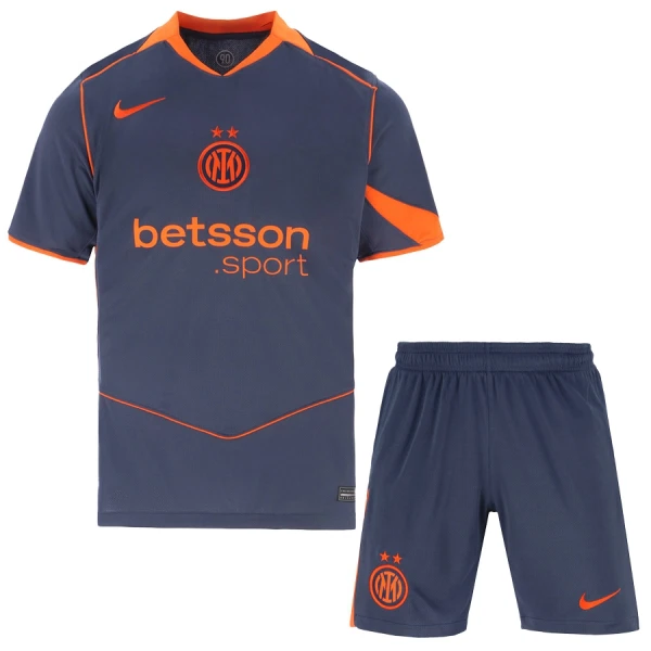 Günstige Inter Mailand Kindertrikot Ausweich 2025/26 Kurzarm Günstige Inter Mailand Kindertrikot Ausweich 2025/26 Kurzarm