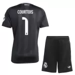 Günstige Real Madrid Courtois 1 Torwart Kindertrikot 2025/26 Kurzarm Schwarze