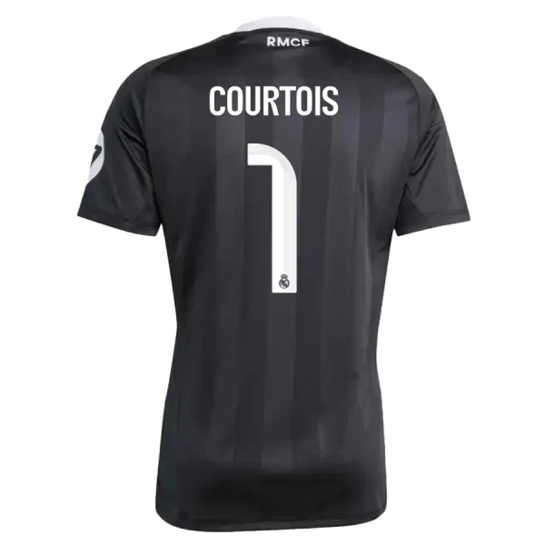 Günstige Real Madrid Courtois 1 Torwart Kindertrikot 2025/26 Kurzarm Schwarze