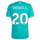 Günstige Liverpool Diogo J 20 Kindertrikot Ausweich 2025/26 Kurzarm