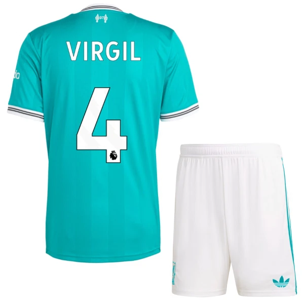 Günstige Liverpool Virgil 4 Kindertrikot Ausweich 2025/26 Kurzarm