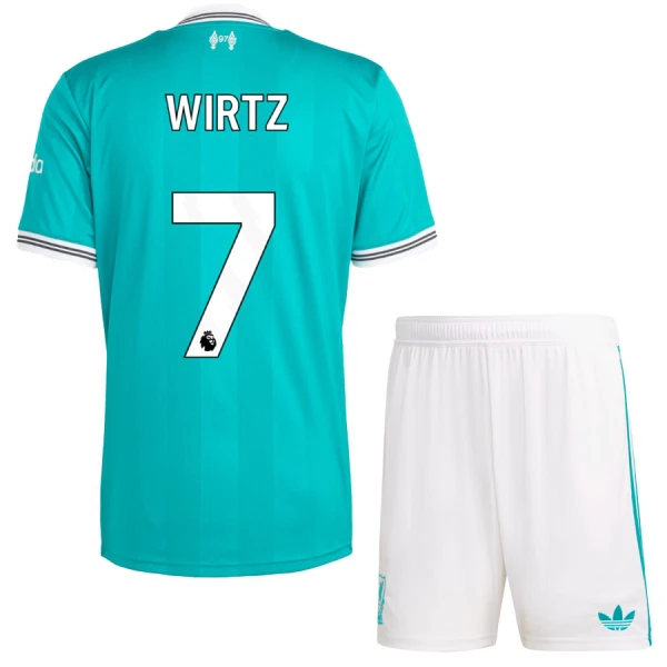 Günstige Liverpool Wirtz 7 Kindertrikot Ausweich 2025/26 Kurzarm Günstige Liverpool Wirtz 7 Kindertrikot Ausweich 2025/26 Kurzarm