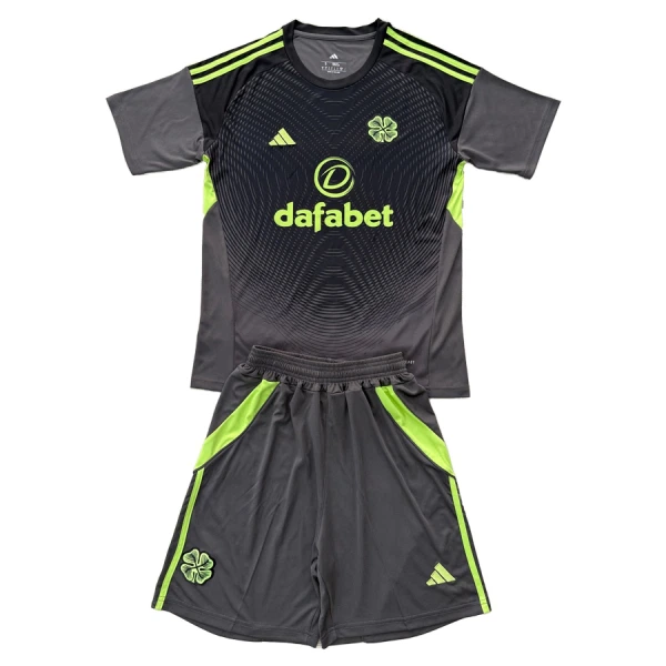 Günstige Celtic FC Torwart Kindertrikot 2025/26 Kurzarm Schwarze