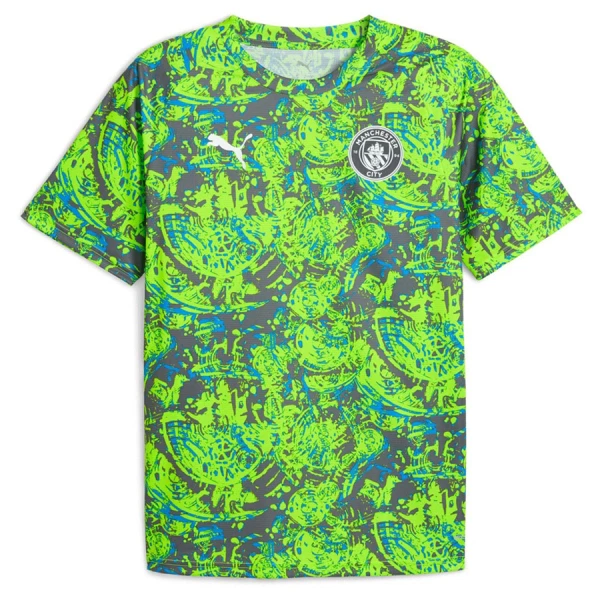 Günstige Manchester City Pre-Match Herrentrikot 2025/26 Kurzarm Grüne