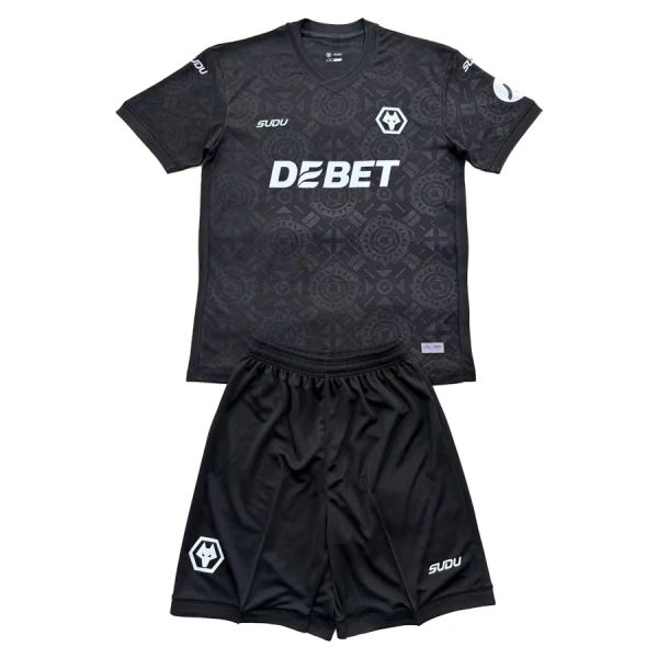 Günstige Wolverhampton Torwart Kindertrikot 2025/26 Kurzarm Schwarze Günstige Wolverhampton Torwart Kindertrikot 2025/26 Kurzarm Schwarze