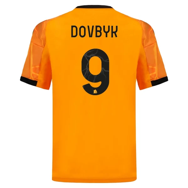 Günstige AS Rom Dovbyk 9 Kindertrikot Auswärts 2025/26 Kurzarm