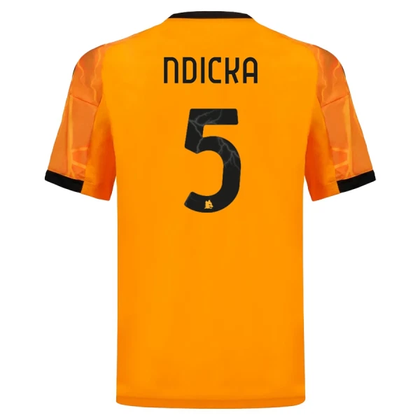 Günstige AS Rom Ndicka 5 Kindertrikot Auswärts 2025/26 Kurzarm