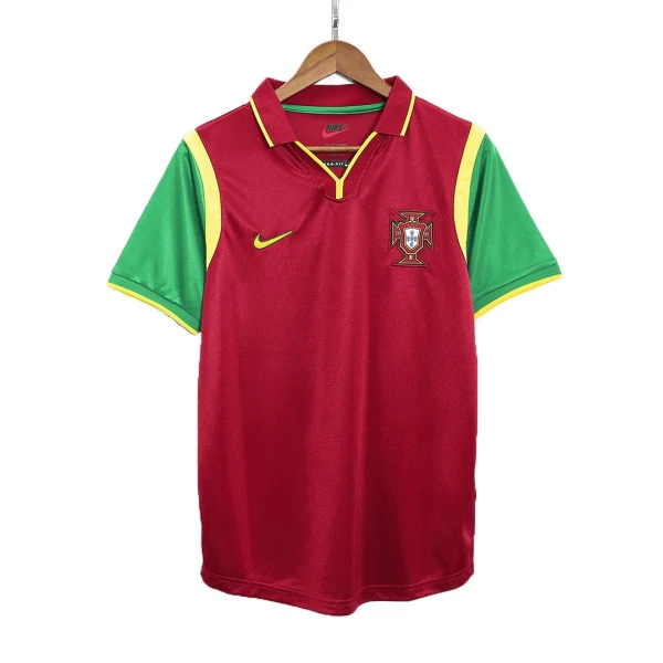 Günstige Portugal Herrentrikot Heim Retro 1998 Kurzarm Günstige Portugal Herrentrikot Heim Retro 1998 Kurzarm