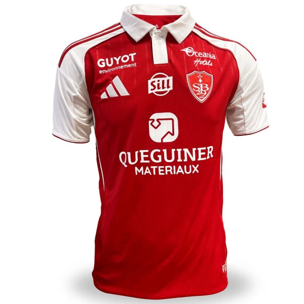 Günstige Stade Brestois Herrentrikot Heim 2025/26 Kurzarm Günstige Stade Brestois Herrentrikot Heim 2025/26 Kurzarm