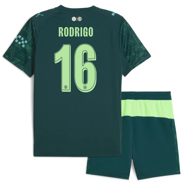 Günstige Manchester City Rodrigo 16 Kindertrikot Vierte EA Sport 2025/26 Kurzarm Günstige Manchester City Rodrigo 16 Kindertrikot Vierte EA Sport 2025/26 Kurzarm