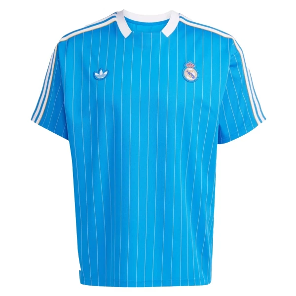 Günstige Real Madrid Terrace Icons Herrentrikot 2025/26 Kurzarm Blaue Günstige Real Madrid Terrace Icons Herrentrikot 2025/26 Kurzarm Blaue