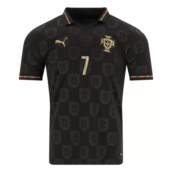 Günstige Portugal Black Panther Ronaldo 7 Herrentrikot 2025/26 Kurzarm - Speziell