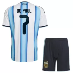 Günstige Argentinien De Paul 7 Kindertrikot Heim WM 2026 Kurzarm