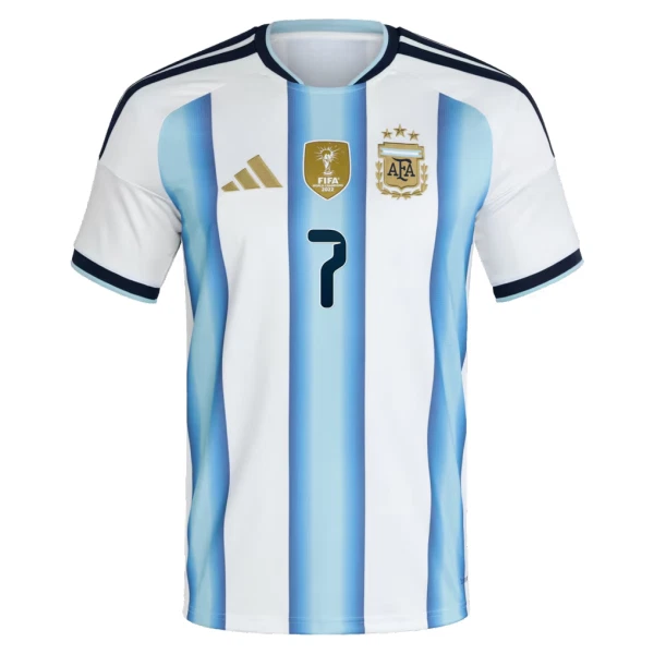 Günstige Argentinien De Paul 7 Kindertrikot Heim WM 2026 Kurzarm