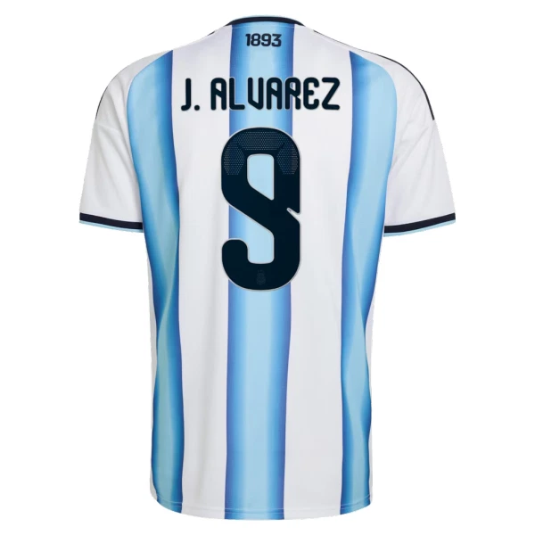Günstige Argentinien J. Alvarez 9 Herrentrikot Heim WM 2026 Kurzarm