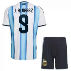 Günstige Argentinien J. Alvarez 9 Kindertrikot Heim WM 2026 Kurzarm