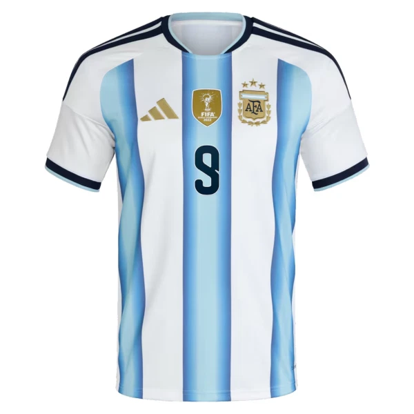 Günstige Argentinien J. Alvarez 9 Kindertrikot Heim WM 2026 Kurzarm