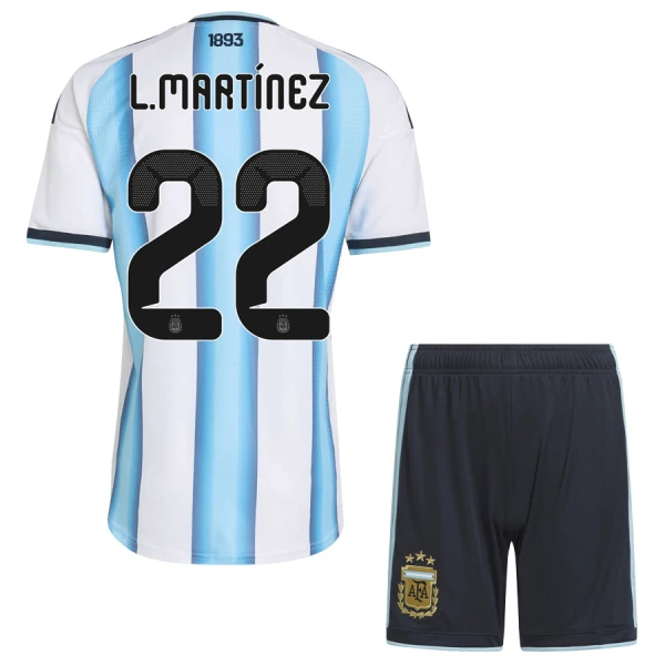 Günstige Argentinien Lautaro Martinez 22 Kindertrikot Heim WM 2026 Kurzarm