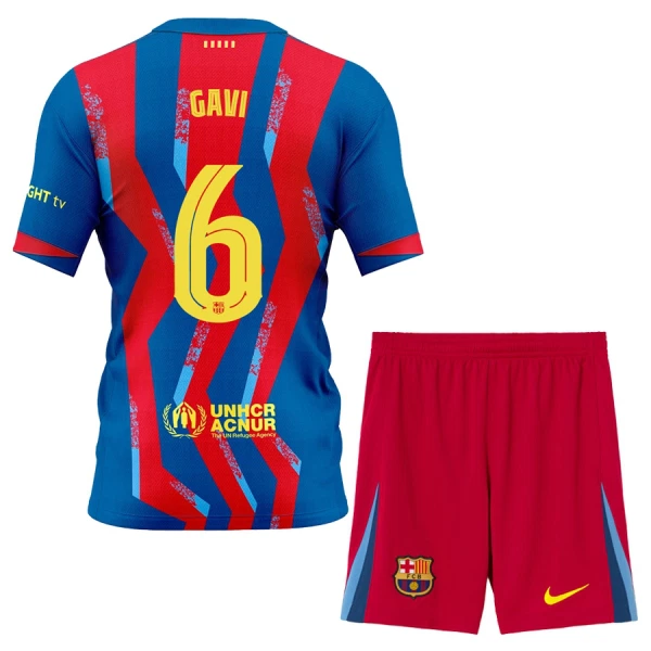 Günstige FC Barcelona Gavi 6 Kindertrikot Vierte 2025/26 Kurzarm