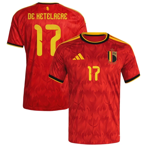 Günstige Belgien De Ketelaere 17 Herrentrikot Heim WM 2026 Kurzarm