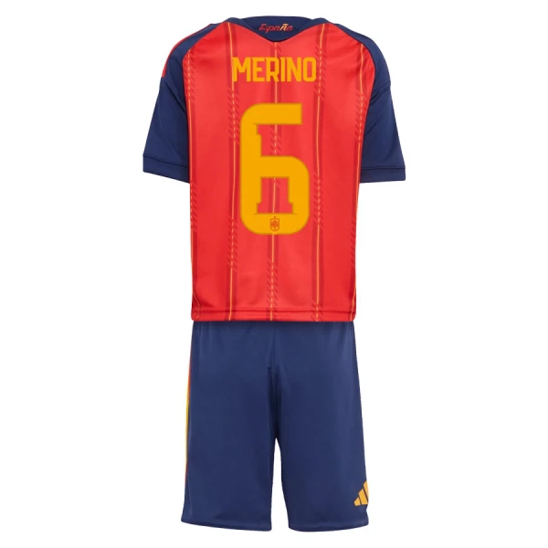Günstige Spanien Merino 6 Kindertrikot Heim WM 2026 Kurzarm