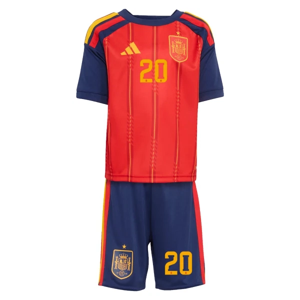 Günstige Spanien Pedri 20 Kindertrikot Heim WM 2026 Kurzarm