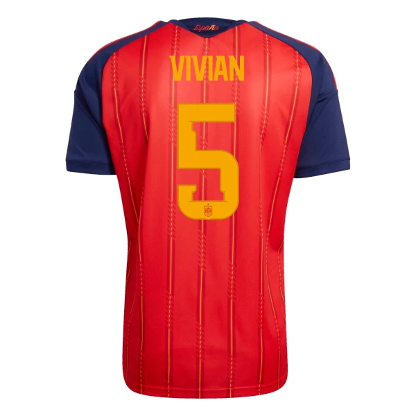 Günstige Spanien Vivian 5 Herrentrikot Heim WM 2026 Kurzarm Günstige Spanien Vivian 5 Herrentrikot Heim WM 2026 Kurzarm