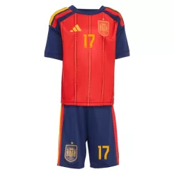 Günstige Spanien Williams JR 17 Kindertrikot Heim WM 2026 Kurzarm