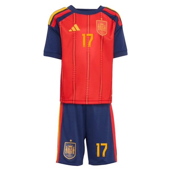 Günstige Spanien Williams JR 17 Kindertrikot Heim WM 2026 Kurzarm