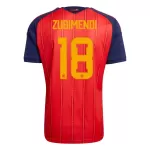 Günstige Spanien ZUBIMENDI 18 Herrentrikot Heim WM 2026 Kurzarm
