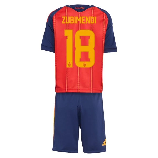 Günstige Spanien ZUBIMENDI 18 Kindertrikot Heim WM 2026 Kurzarm Günstige Spanien ZUBIMENDI 18 Kindertrikot Heim WM 2026 Kurzarm