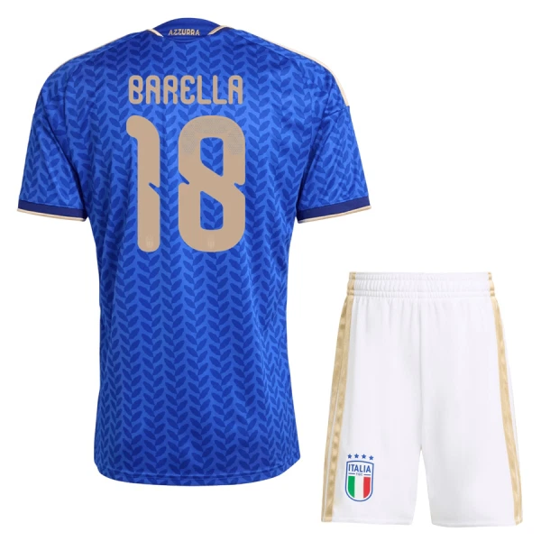 Günstige Italien Barella 18 Kindertrikot Heim WM 2026 Kurzarm
