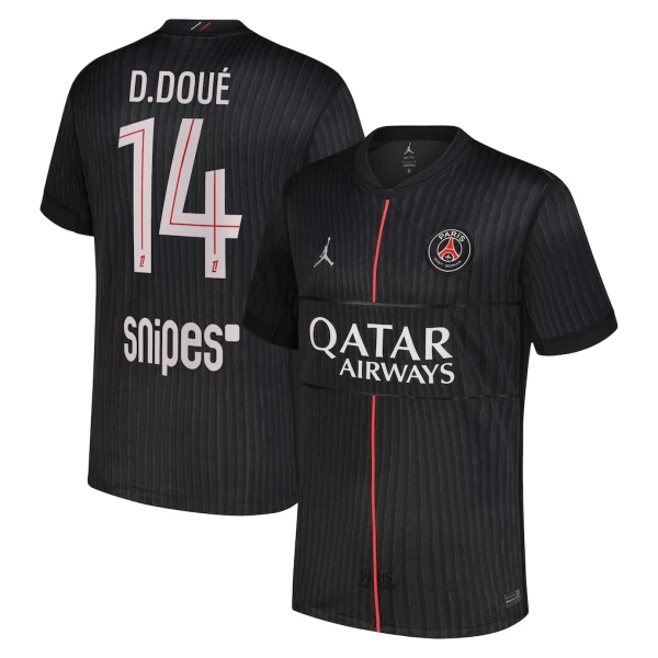 Günstige Paris Saint-Germain D. Doue 14 Herrentrikot Vierte Jordan 2025/26 Kurzarm